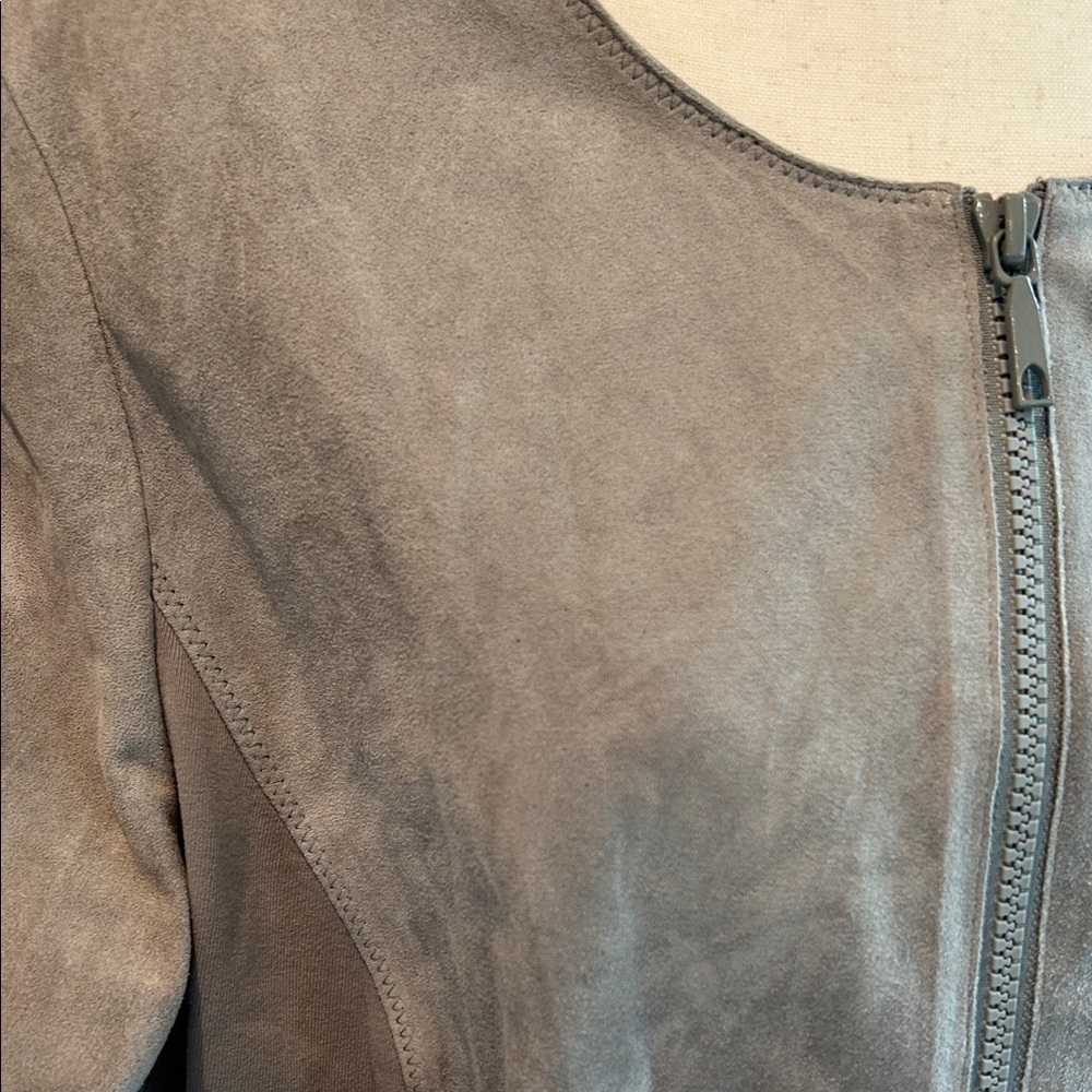 Lafayette 148 New York Olive Suede Leather Women's Jacket Size 16 - Picture 3 of 10